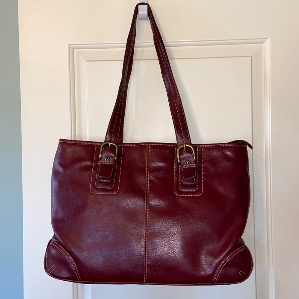 Franklin Covey Burgundy leather executive bag